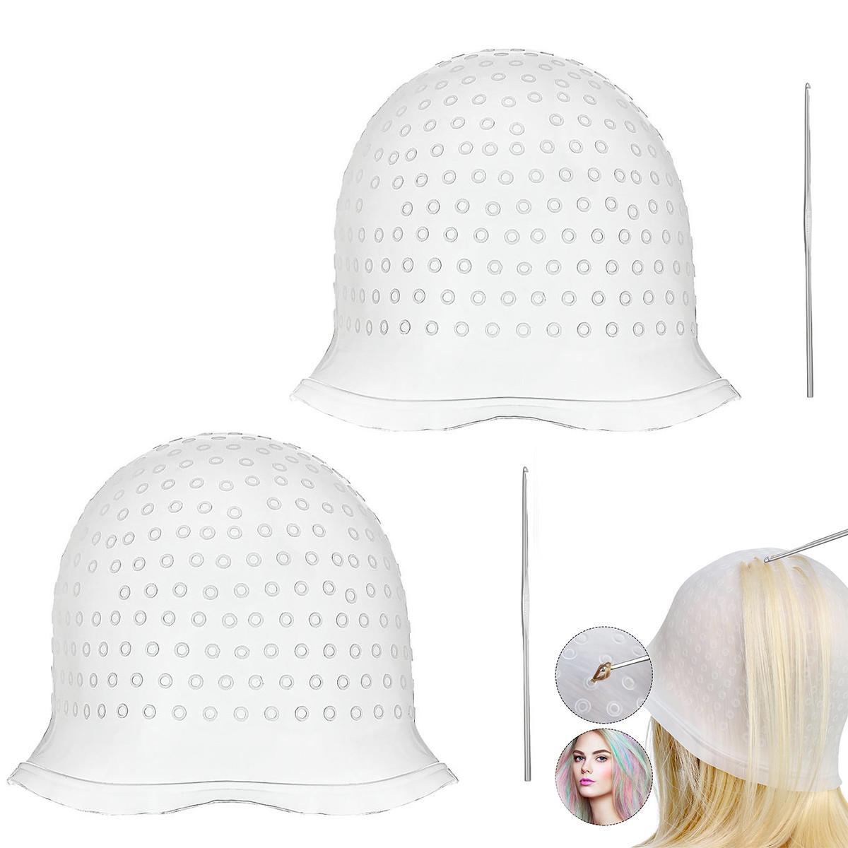 1 Pcs Hair Coloring Highlighting Cap Reusable Silicone Highlight Cap Pull Through Caps for Hair Coloring Frosting Cap with Hook Hair Dye Cap with Holes Hair Salon Tools Hairdressing Highlighting Kit, 1 Pickle Hat + 1 Hook