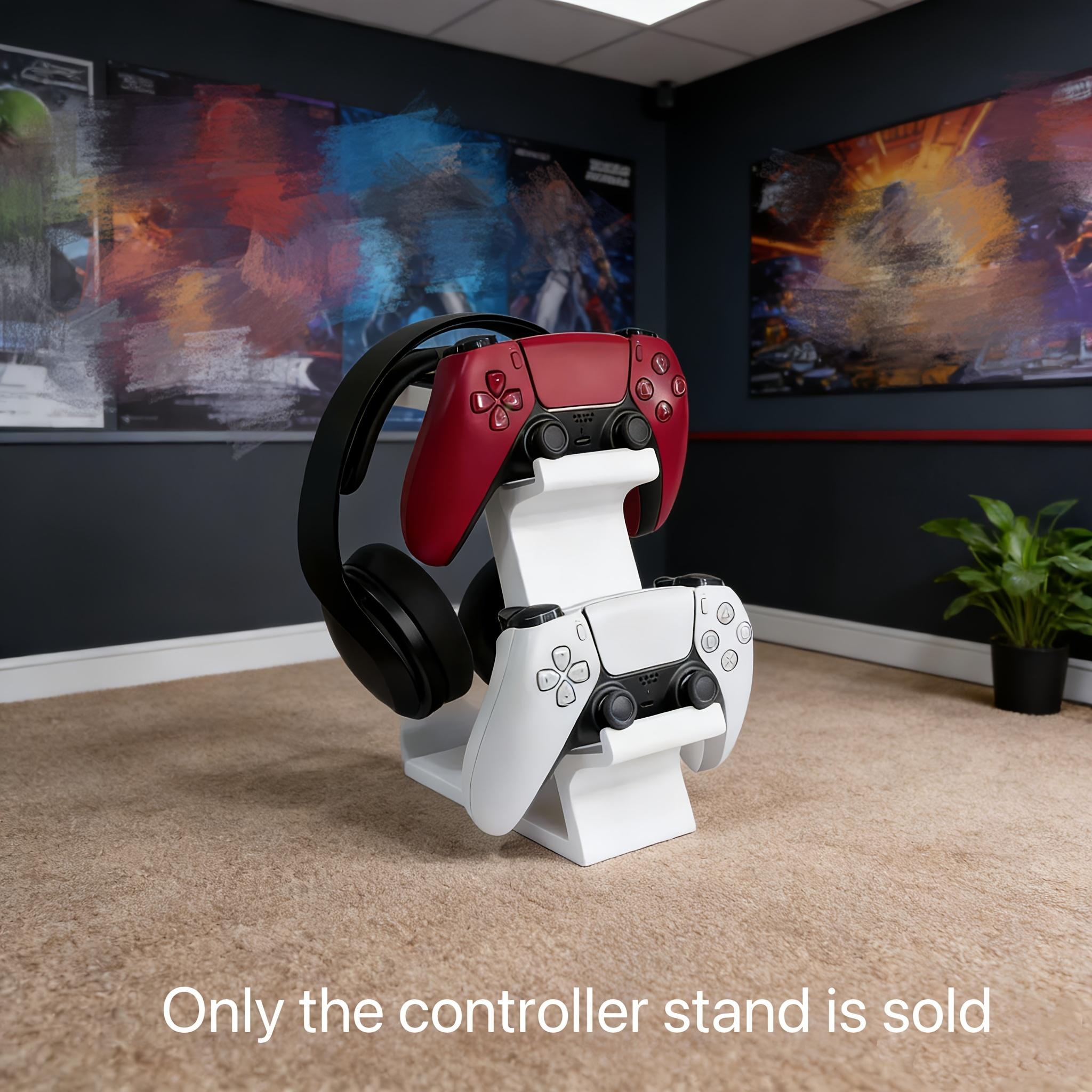 PS5, Xbox controller bracket & earphone holder, gamepad + earphone storage bracket, gamepad storage, durable plastic, space-saving, simple white and black, high-quality plastic.