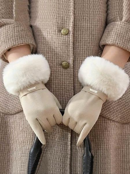 Women's Touchscreen Gloves, Waterproof Design, Soft Warm Wool Lining, Outdoor Winter Gloves, Casual Style, Fitted Fit