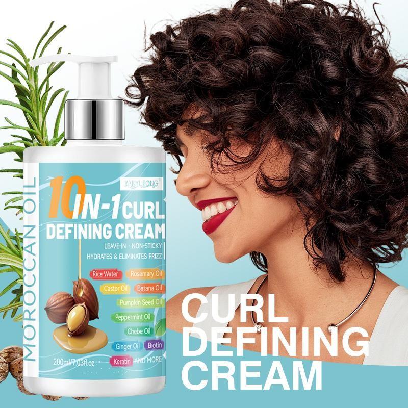 200ml 10-in-1 Curl Cream | Combines multi-benefit care with lightweight styling to help moisturize curls, reduce dryness and frizz, enhance curl definition and bounce, and leave hair softer and easier to manage for daily care and styling.