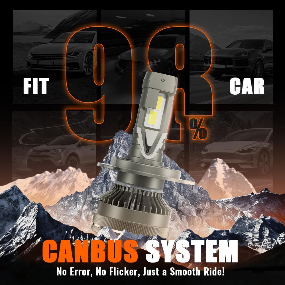 App Control LED Headlights: The smartest headlight upgrade. Adjust 3000K-6000K color and 150W power instantly via smartphone. Best LED bulbs for H11 H7 9005 9006 with Canbus error-free system for night driving.
