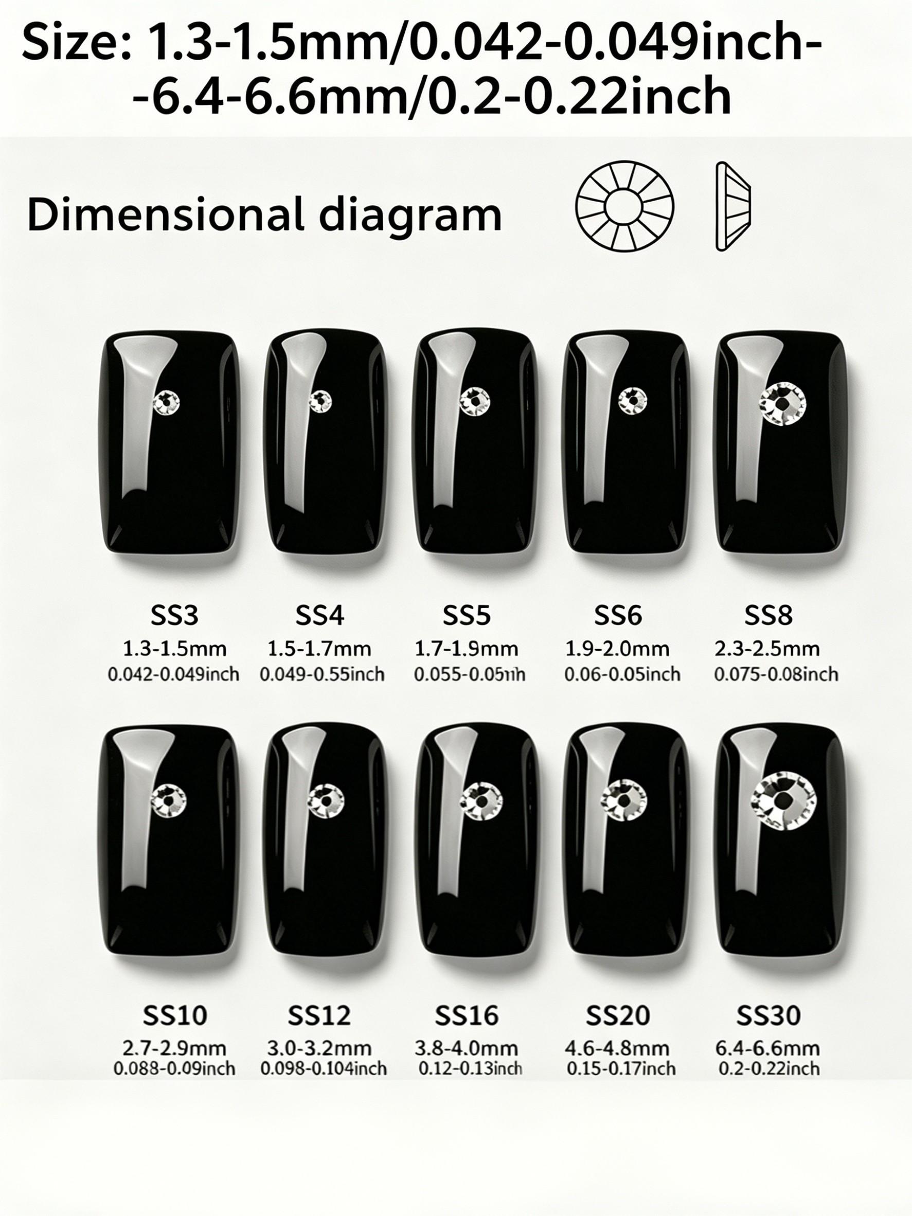 2880pcs Transparent Cape Blue Hot Pressed Glass Rhinestones, DIY Jewelry Accessories, Perfect for Creative Designers, All Seasons