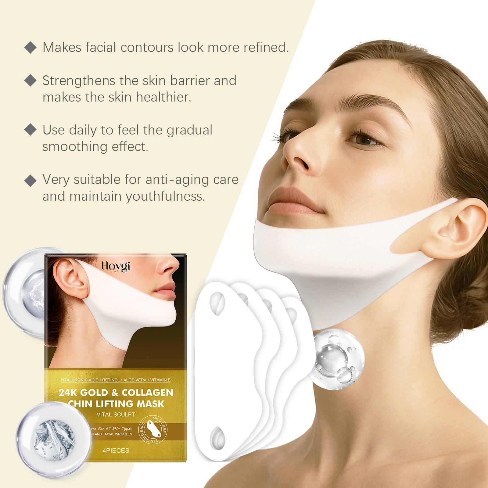 Collagen Retinol Neck & Chin Mask, 4 Counts/box Nourishing Neck & Chin Lifting Masks, Hydrating Skin Care Product for Women & Girls, Body Care, Neck Mask Firming Products