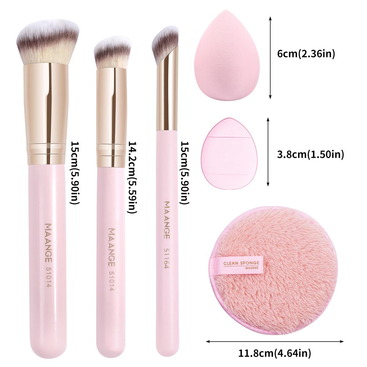 Makeup Tool Set, 7 Counts/set Makeup Brushes & Makeup Sponge & Powder Puff, Professional Makeup Tools for Women & Girls