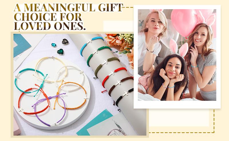 JointlyCreating Cross Bracelets Faith Hope Love Adjustable String Bracelet Religious Gifts for Men Women One Size Fits Most Fashion Jewelry Accessories