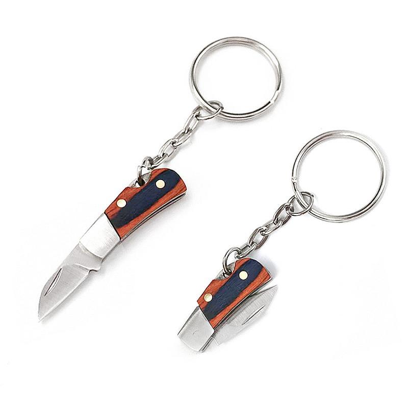 Mini Folding Knife Set, Stainless Steel Blade, Wooden Handle, Portable Edc Tool, Perfect Gift Idea, Creative Design, Folding Pocket Knives