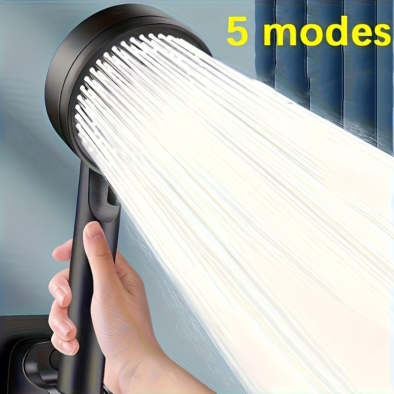 High Pressure Handheld Shower Head, 5 Modes, Sensitive Skin Friendly, Easy Installation, No Battery Needed, Modern Bathroom Accessory, Handheld Showerhead