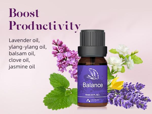 ASAKUKI Essential Oils Set (6 x 10 ml) for Diffuser, Holiday Scent, Stress Relief Scented Perfume Freshener Aroma gift Fragrance Healthcare Solution Healthy Aromatherapy, Therapeutic Lemon