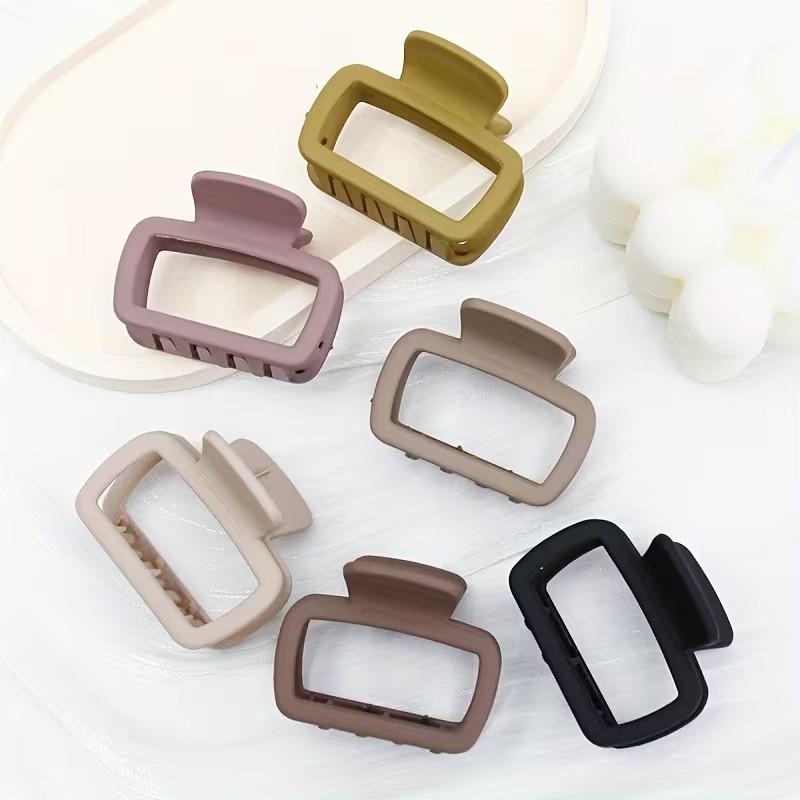 Simple Elegant Small Matte Square Hair Clip, Shark Fin Design Half Bun Holder, Versatile Hair Accessory for Daily Use