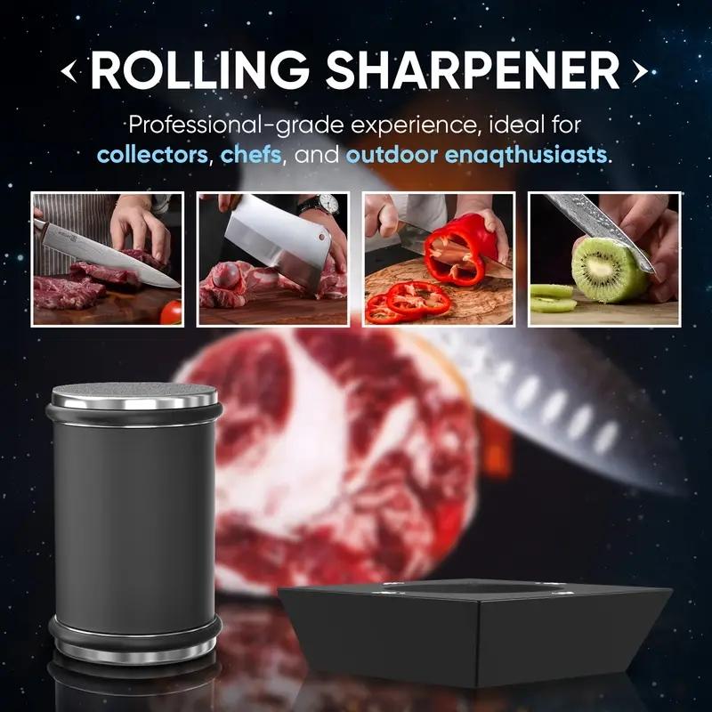 1-Piece Knife Sharpening Tool Set — Rolling Knife Sharpening Kit with Diamond and Ceramic Sharpeners — Suitable for Steel of Any Hardness — Features 12°, 15°, 20°, and 22° Magnetic Angles — An Ideal Gift for Loved Ones and Friends