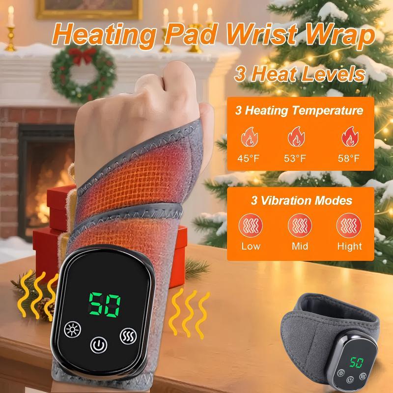 Wireless Wrist Heating Pad, Rechargeable Portable Hand Care Device, Smart Massage for Men and Women, Home Use Warmth Therapy