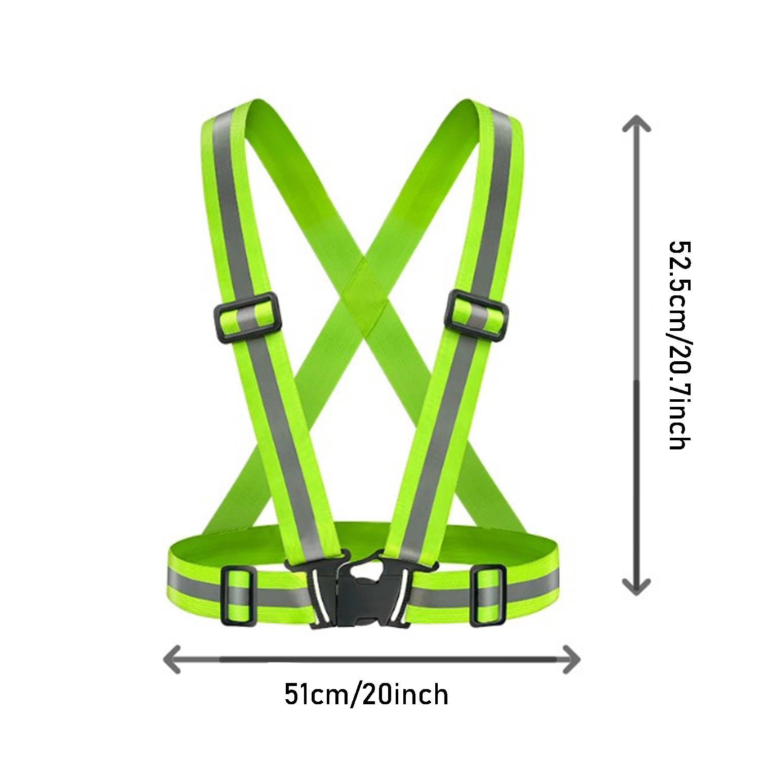 3-Piece Reflective Running Straps Set, Night Running Safety Vest, Cycling Reflective Jacket, Adjustable High Visibility Safety Reflective Vest, High Brightness Reflective Belt & Straps