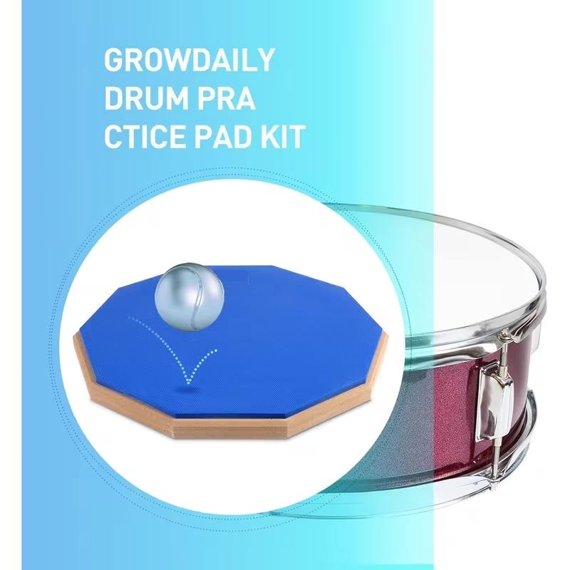 12 inch mute drum pad beginner's guide, sub drum pad metronome set, practice drum pad, practice pad suitable for various occasions, mute drum stick set, easy to carry drum board