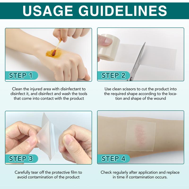 Elaimei Hydrocolloid Bandage 5cmx3.6m, Wound Healing Patch, Prevents Dirt, Reduces Friction, Breathable Comfort, Protects Skin, Medical Accessories, Aid