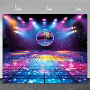 1pc, Large Party Supplies Decorations Supplies Retro Disco Background Fabric Made of Polyester, No Electricity Required, Featuring Holes Perfect for Celebrations, Gifts, Photography, Videography, And Home Decoration.