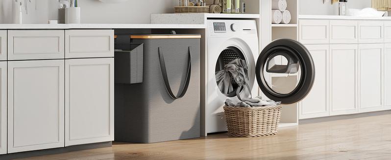 Laundry Basket with Lid, 160L-250L Laundry Hamper,2/3 Section Clothes Hamper, Hamper with Lid with Removable & Washable Bags Collapsible Hampers for Bedroom, Aesthetic for Bathroom