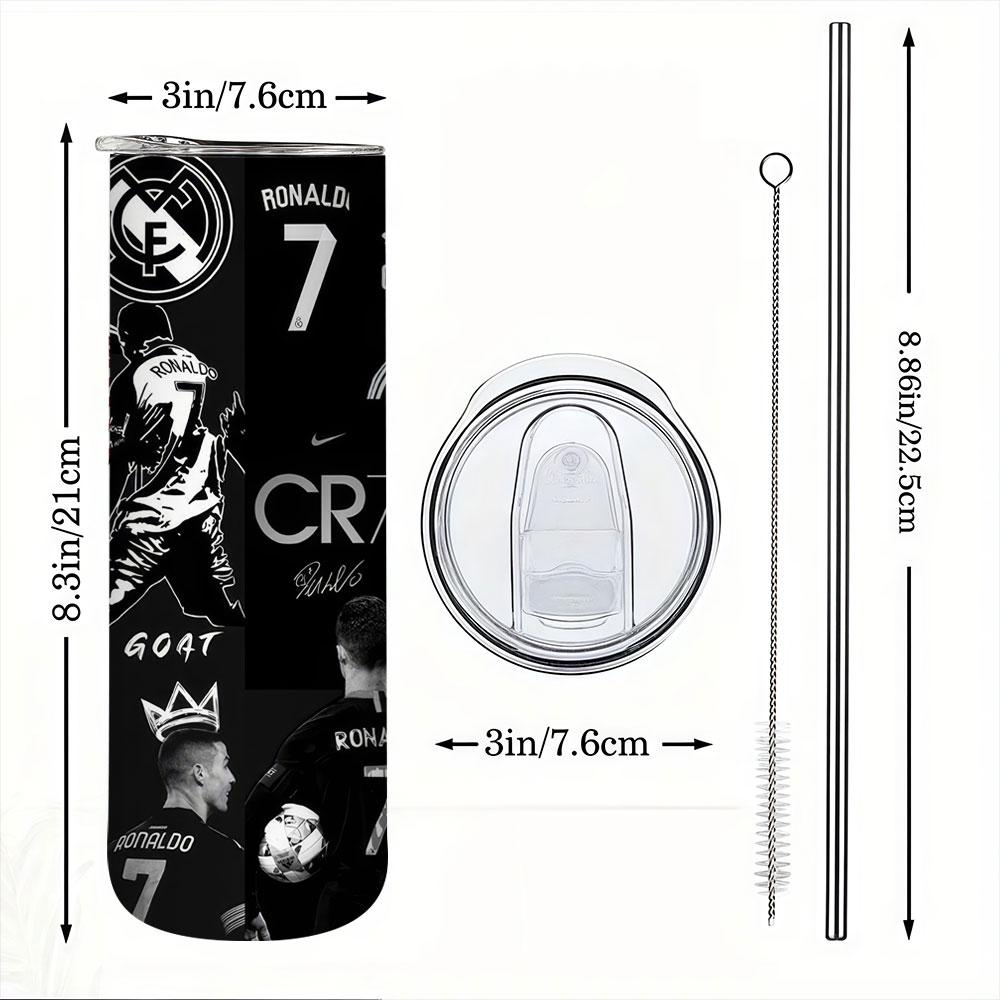 1pc Cr7c Stainless Steel Insulated Travel Mug, Long-Lasting Temperature Control, Cute Cartoon Design, Leak-Proof, BPA-Free, Ideal for Outdoor & Daily Use