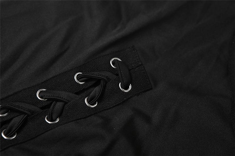 DOUCIU Trendy Personality High Street Hip Hop Cool Tight Sexy Hot Versatile Women'S Thin Solid Color Vest With Adjustable Drawstring Perforated Trousers Two-piece Set Stretchy Outfit Sets