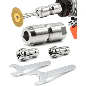 Angle Grinder to Die Grinder Adapter with 5/8"-11 to 1/4 & 1/8 Collet, Conversion Angle Grinder Attachments with Wrenches, Extension Shaft Connecting Rod for Rotary Burrs Wood Carving Metal Polishing