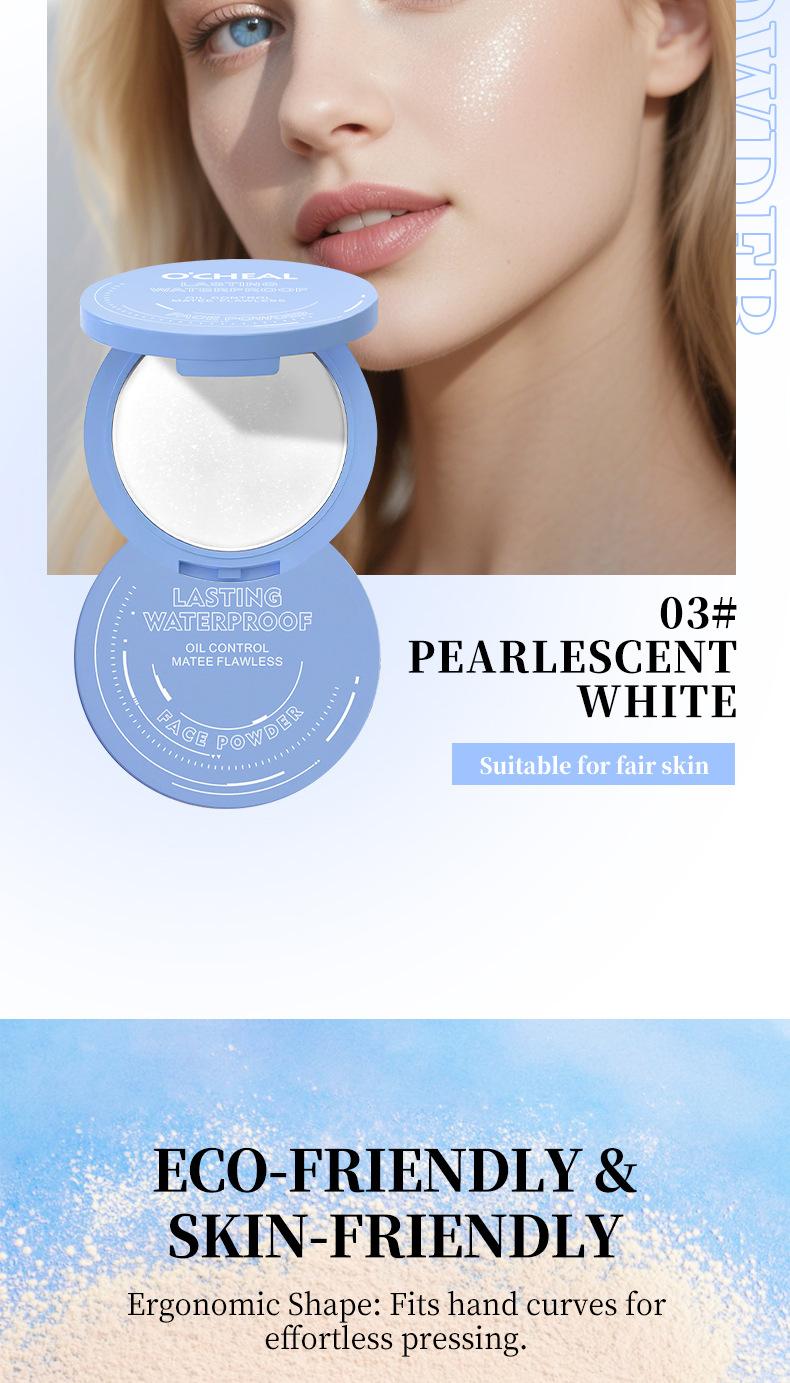 Matte Soft Focus Setting Powder & Pressed Powder, Water Resistant Natural Coverage Makeup, 3 Shades Easy Application for Daily Office Makeup, Soft Focus Finish