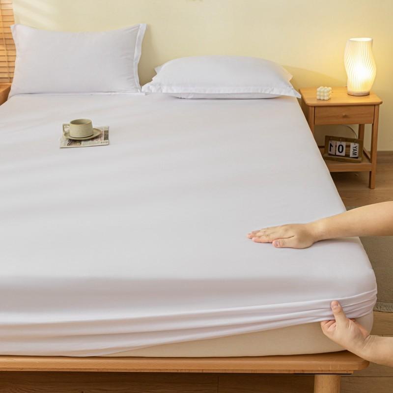 3pc Solid Color Bedding Set (1 Fitted Sheet + 2 Pillowcases), Plain Bed Sheets, Bedsheet Sets, Multiple Sizes Available, Comfortable Mattress Cover