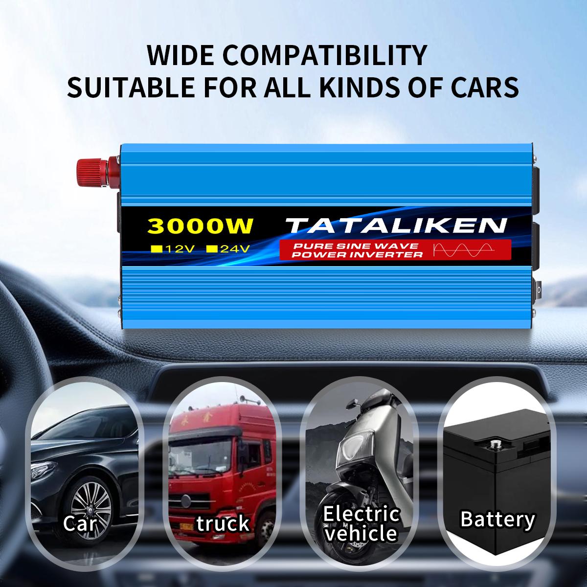 TATALIKEN Pure Sine Wave Portable Off Grid Inverter 1000W/2200W 