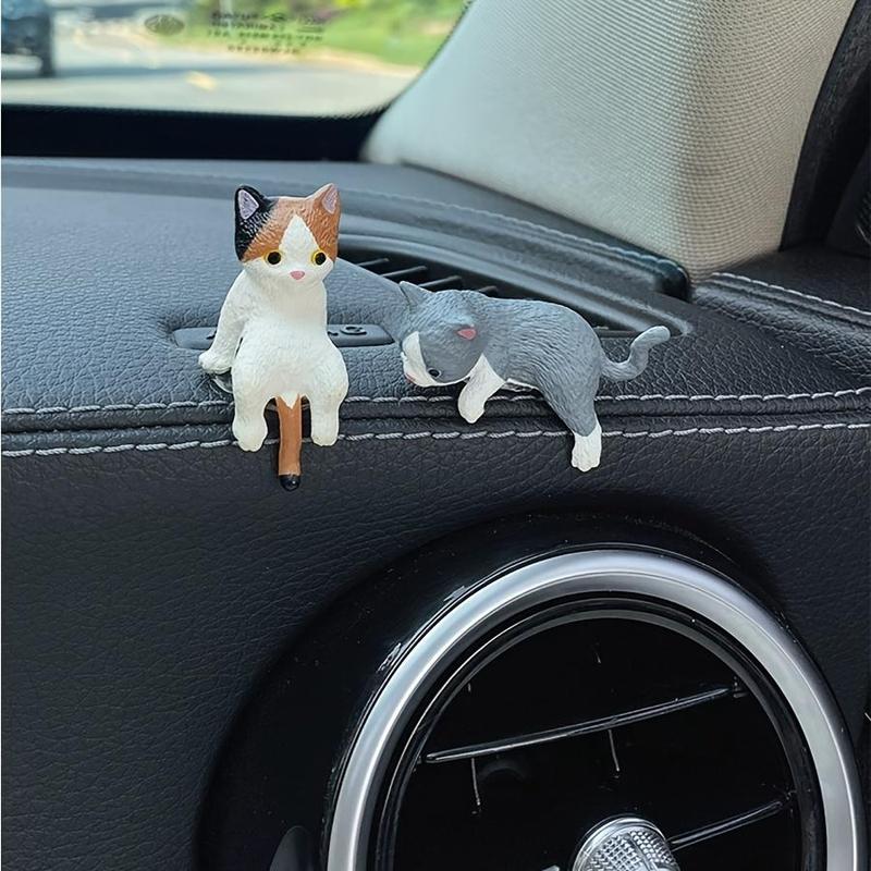 5-Count Adorable Cat Figurines, Car Dashboard Accessories for Vehicle Decoration, Enhances Car Interior with a Cute Touch, Car Interior Accessories, Aesthetic Car Accessory