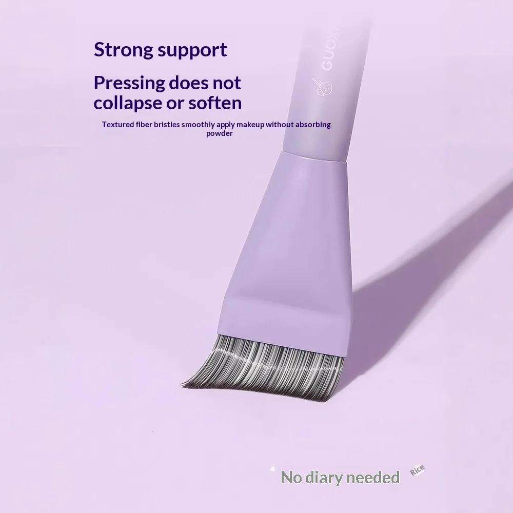 GUOXIAONIU Ultra Thin Moon Shape Foundation Brush, Flat Top Angled Kabuki for Streak-Free Liquid Makeup & Concealer Application