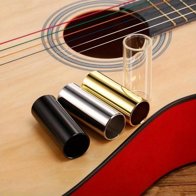 1pc Guitar Slide Bar Stainless Steel Finger Slides for Guitar Ukulele String Instruments Steel Finger Slider Guitar