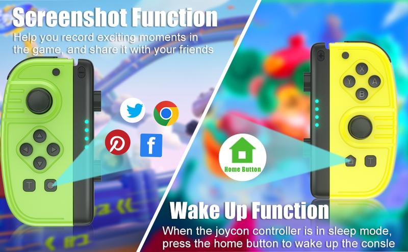 Joypad Game Controller (L/R)  for Nintendo Switch, Wireless Joystick Replacement for Switch Controller, Support Dual Vibration/Motion Control