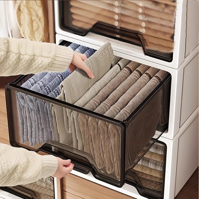Drawer Storage Cabinet, No Assembly Required, Stackable Clothing Organizer, Multi-Functional Large Capacity, for Bedroom and Living Room