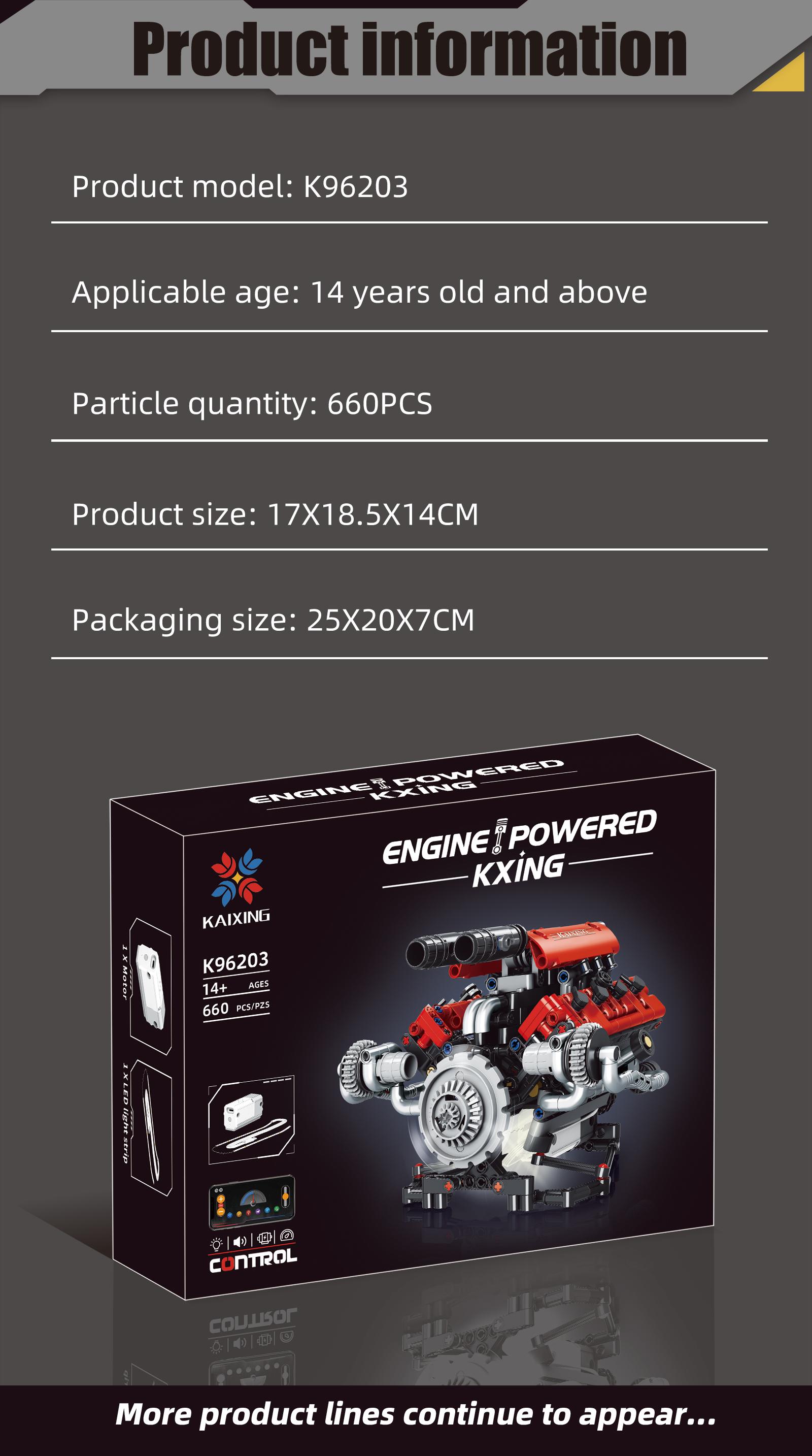 V8 Engine Building Kit 660+ Pieces, Dynamic Transmission Model with Visible Gears, Stem Educational Toy for Kids, Perfect Gift for Car Enthusiasts