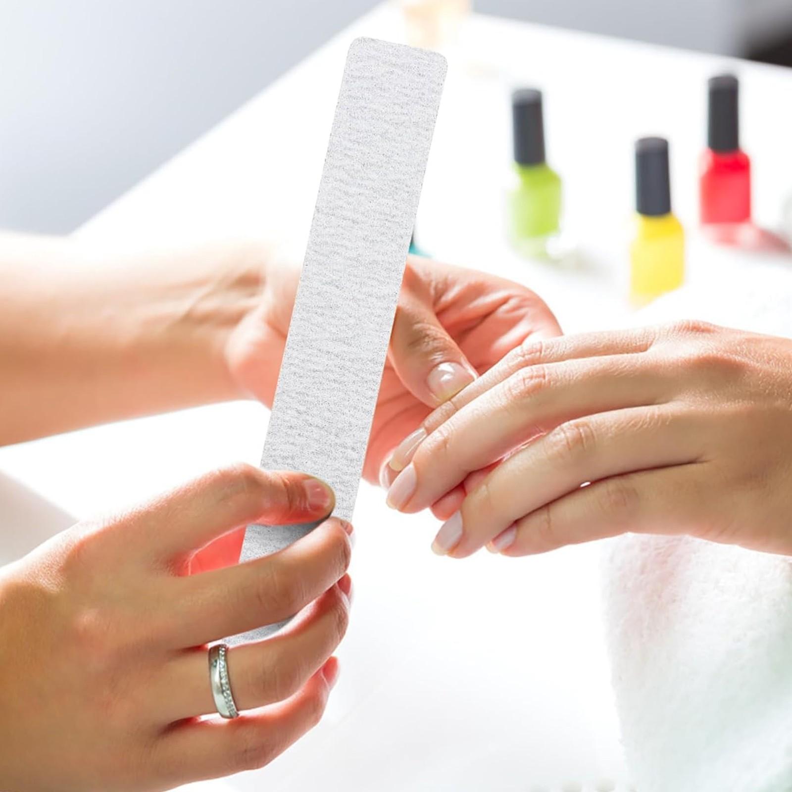 Square double-sided sandpaper nail file, professional manicure polishing tool, 100/180 grit difference design for double-sided use, suitable for gel nail polish, portable shaping tool, double-sided polishing function, manicure salon dedicated care tool