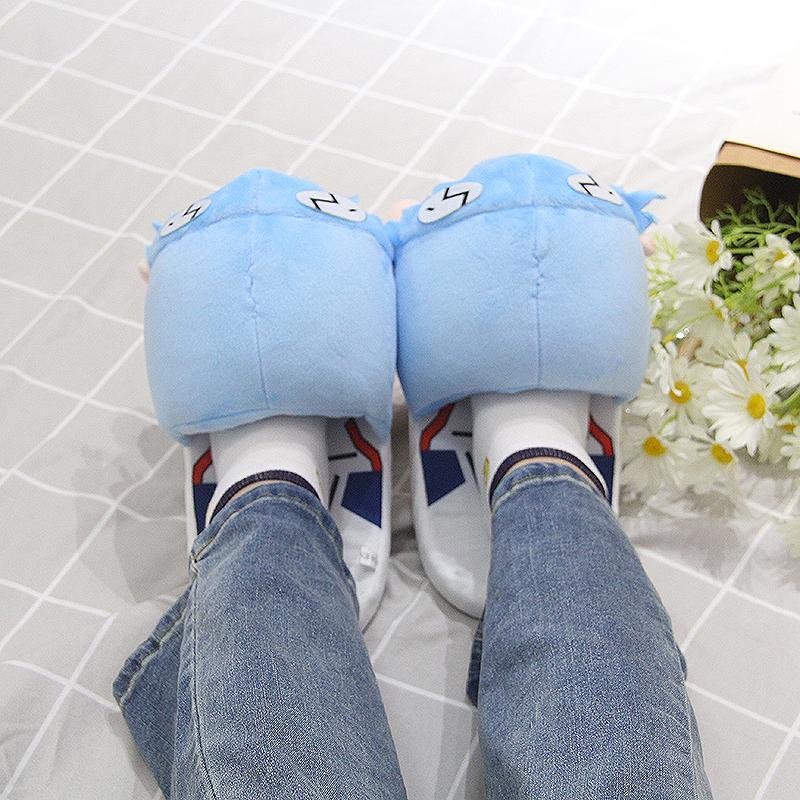 Neon Genesis Evangelion Home Slipper Cute Anime Ayanami Rei Plush Winter Warm Slippers Soft Cotton No-Slip Indoor Shoes Gift