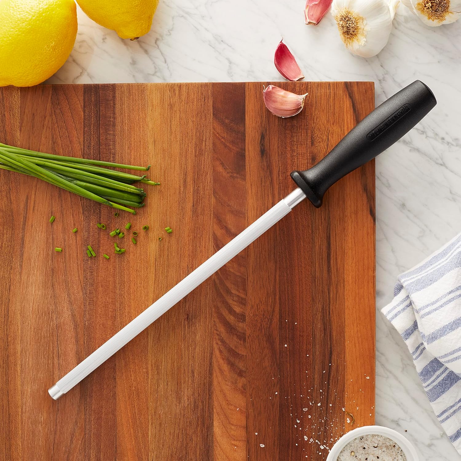 Sharpening Steel, Black/Stainless Steel Honing Steel Knife Sharpening Steel Sharpening Rod Black Kitchen Knives