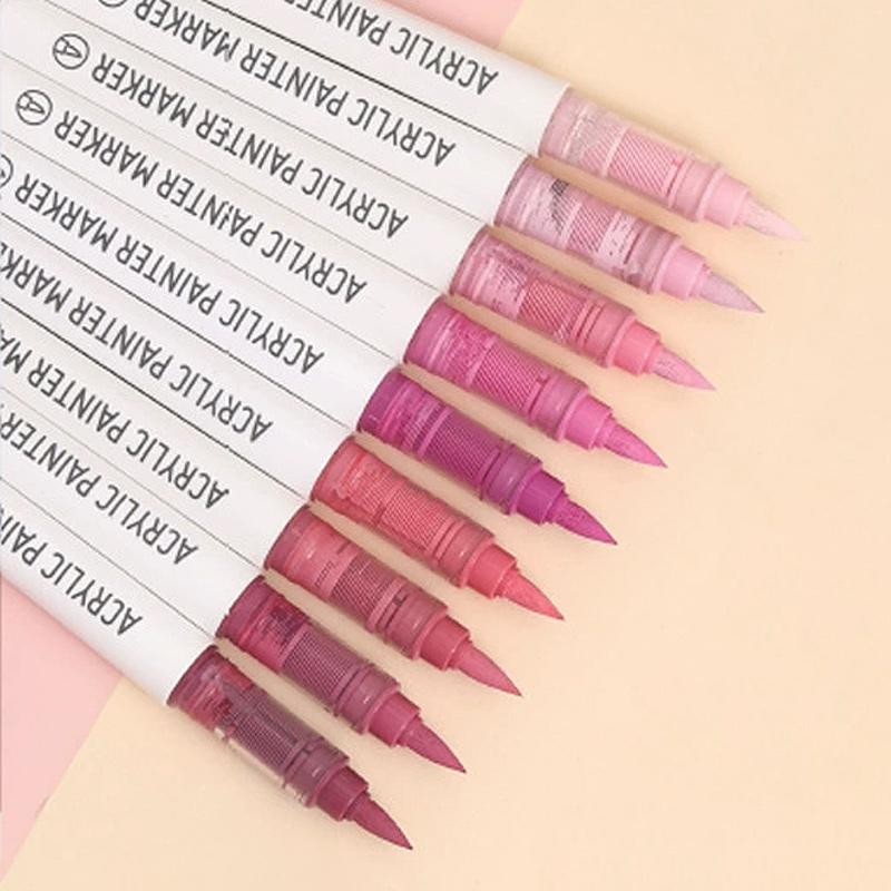 Gradient Color Marker Pen, 9 Counts/set Liquid Acrylic Marker Pen, Student Colored Graffiti Painting Coloring Pen, Art Supplies