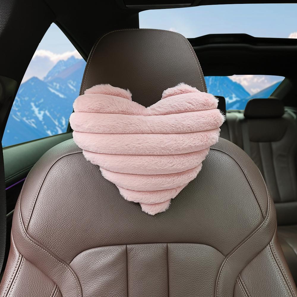 Heart Shaped Headrest Pillow, 1 Count Soft & Comfortable Car Neck Pillow, Plush Neck Pillow, Car Interior Accessories for Women & Girls, Car Accessory