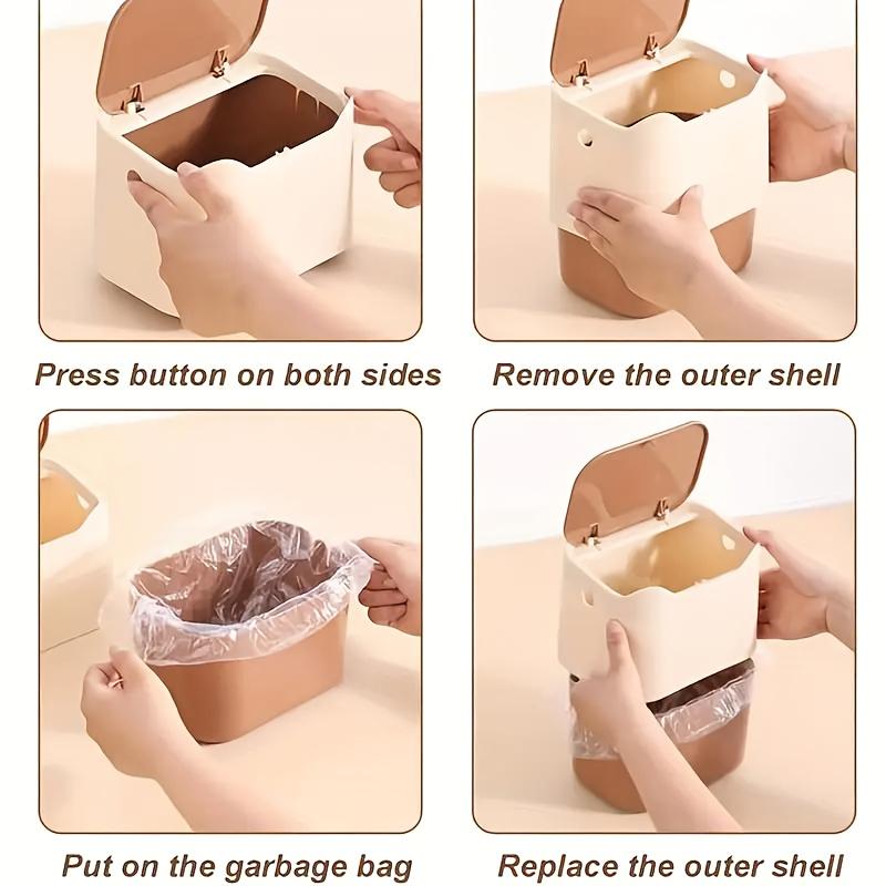 Automatic Cat Litter Trash Can with Odor Control Bags, Durable Plastic Pet Waste Bin for Indoor Cats, Easy Clean Replacement Bags Included