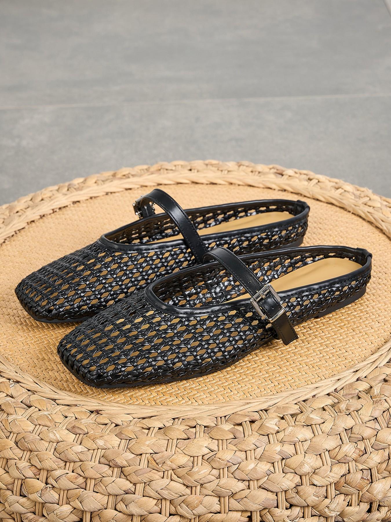 Women's Half-Open Toe Sandals, Breathable Knit Slip-On Beach Shoes, Summer Casual Outdoor Mesh Slippers, Comfortable Muon Shoe