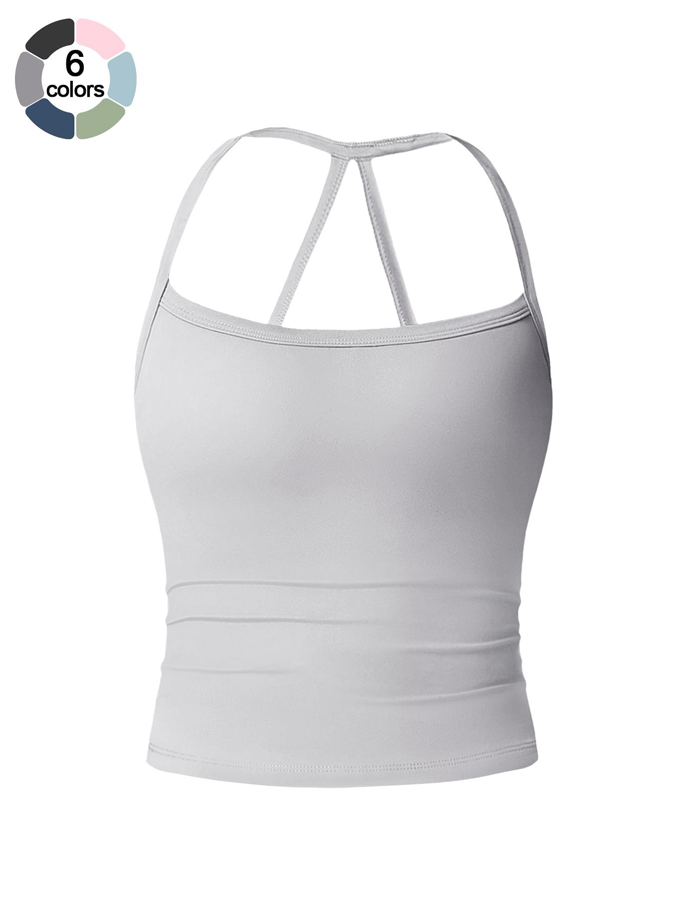 Women's Sporty Fitted Tank Top, Comfortable Breathable Fabric, Lightweight Wear, Hollow Back Design, Enhances Fashionability, Sporty Cami Top