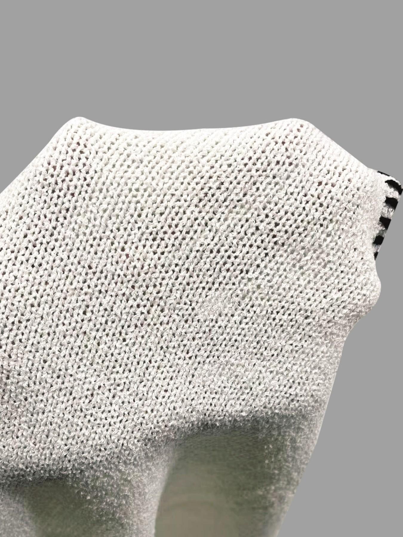 Fashion Sexy Summer Knitted Colorblock Edge Breathable Sleeveless Vest, Slim-Fitting Long Outer Vest, Trendy No-Placket Design