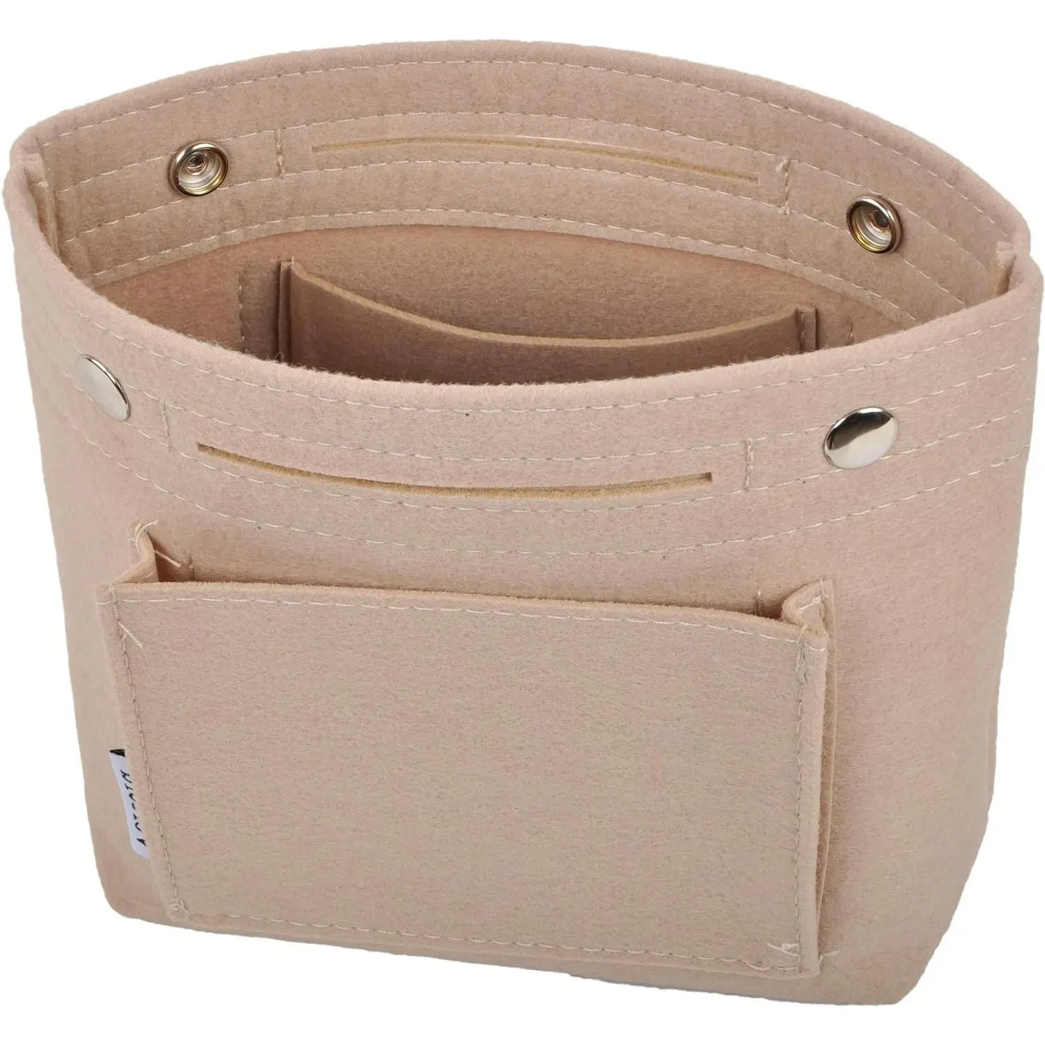 Mini Slim Felt Purse Organizer Insert for Handbag Tote Pocketbook Women BeigeGift