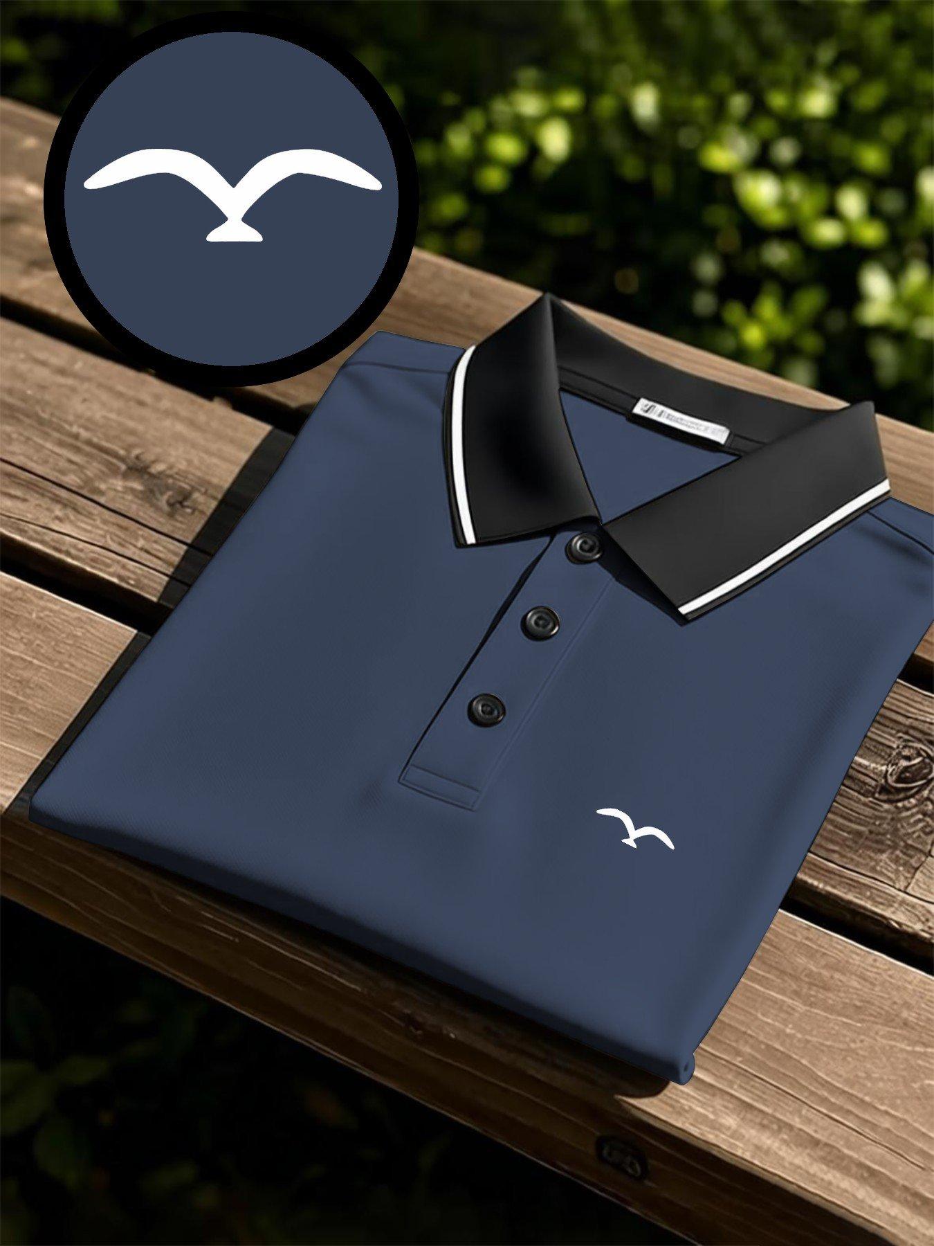 Men's quick-dry short-sleeve polo shirt with a flying bird strength print design. Breathable and comfortable for sports wear, colorfast, with a body-hugging tailored fit, sweat-wicking and non-sticky, made with durable craftsmanship.
