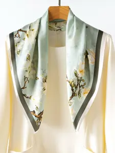 New Summer Autumn Silk Shawl for Women, Long Silk Scarf, Traditional Retro Print, Elegant Style, 100% Mulberry Silk, Breathable, Ideal Gift