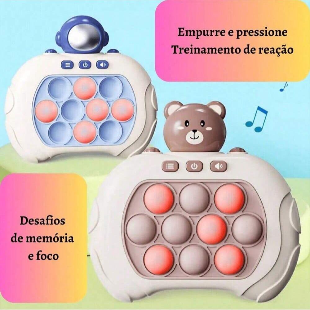 New Original Fast Press Game Machine Bear Fingertip Bubbles Electronic Jump Game 4 Modes Lightweight Stress Relief Fidget Toy Gift