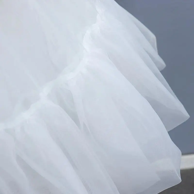 In Stock White Top Quality Ballet Petticoat Ruffle Tulle Short Crinoline Bridal Petticoats Lady Girls Child Underskirt Jupon