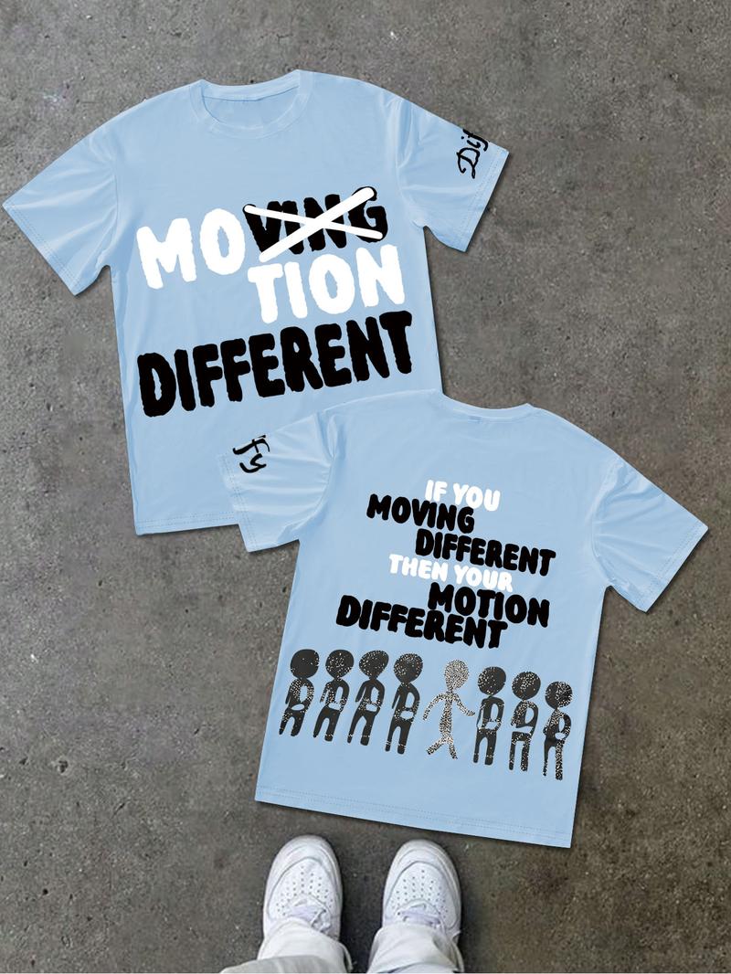 Men's and Women's Short Sleeve T-Shirt with Letter Character Print, Stylish Casual Fit Summer Tee for Youth, Versatile American Trendy Style