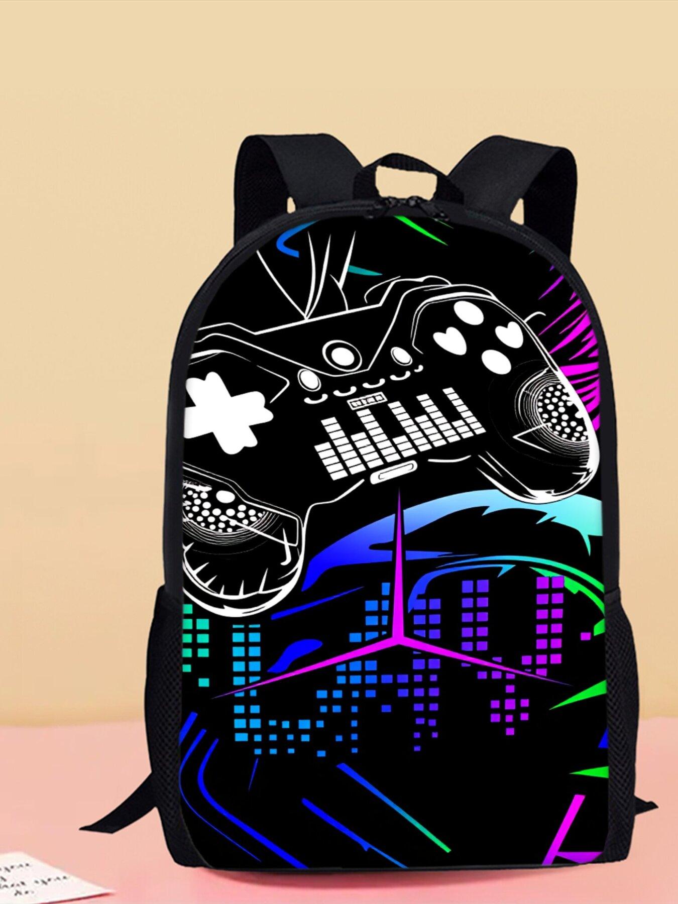 Gamepad Cyberpunk Pattern Print Single-layer Backpack