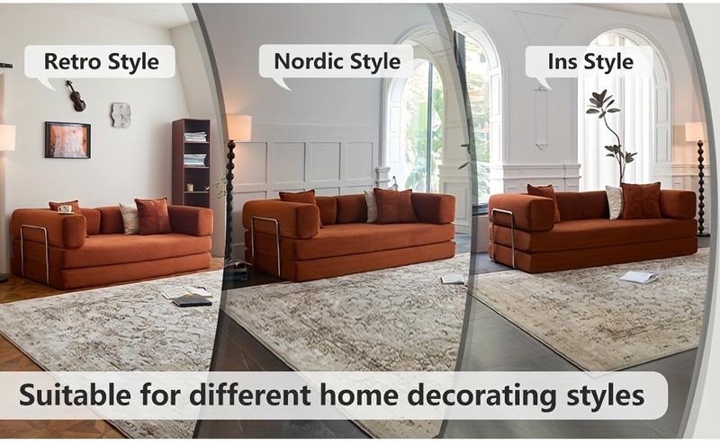 78.8'' Sofa Bed Cloud Couch Corduroy Upholstered Sectional Convertible Multi-Functional Floor Sofa for Living Room & Apartment Furniture