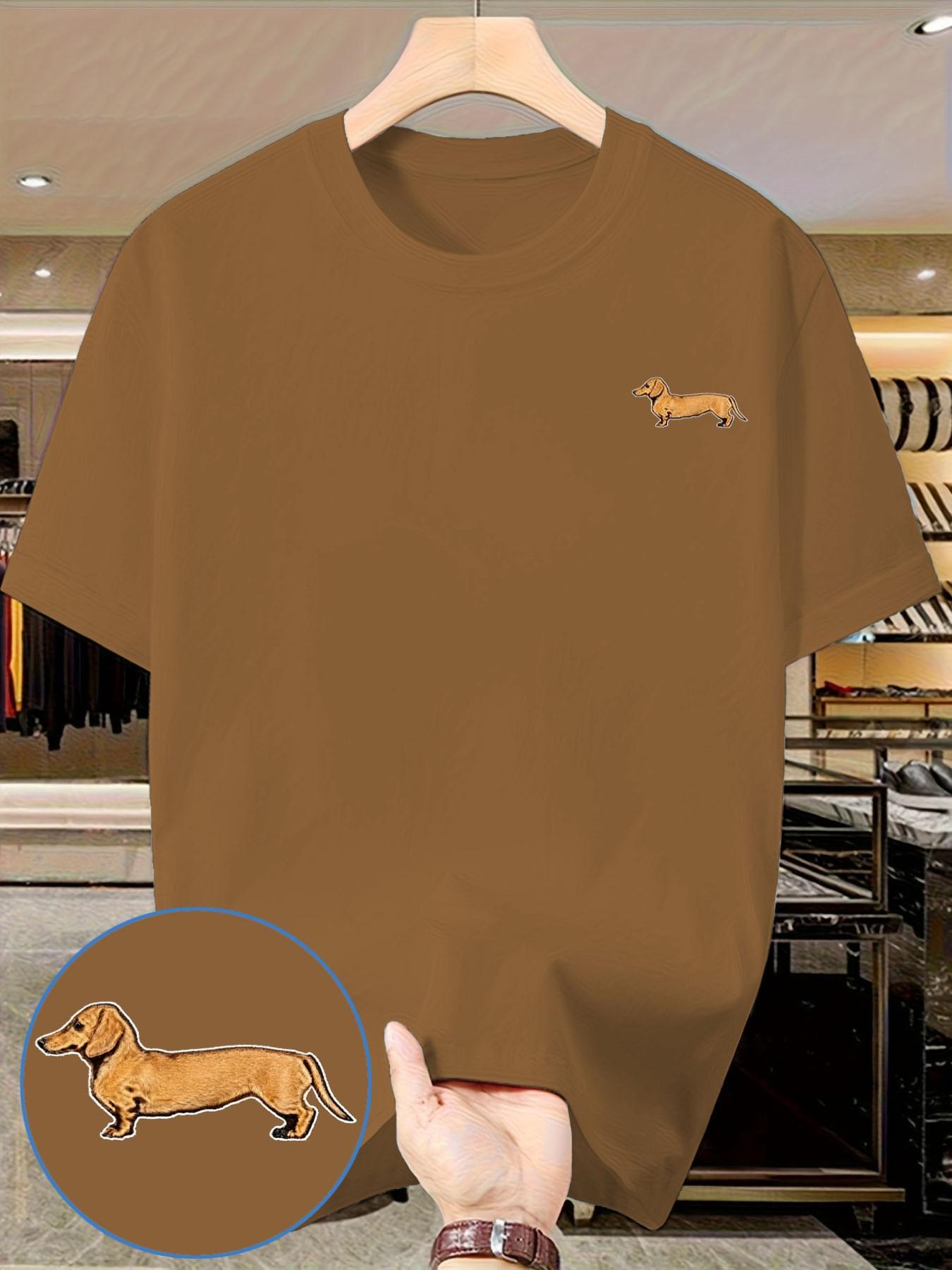 Classic Hot Dog Print T-Shirt, Men's Casual Slim-Fit Short Sleeve Top, Trendy Streetwear for Daily Wear, Comfortable & Stylish Design